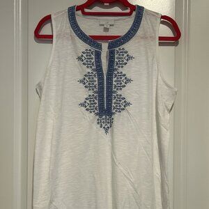 J Jill Blue and White Tunic
